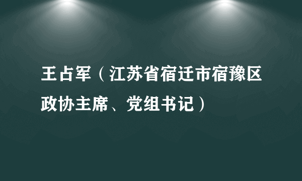 王占军（江苏省宿迁市宿豫区政协主席、党组书记）