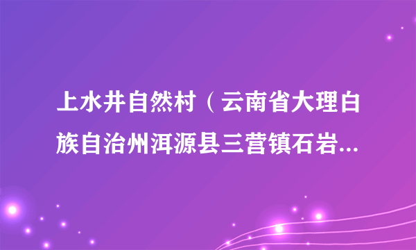 上水井自然村（云南省大理白族自治州洱源县三营镇石岩村委会辖自然村）