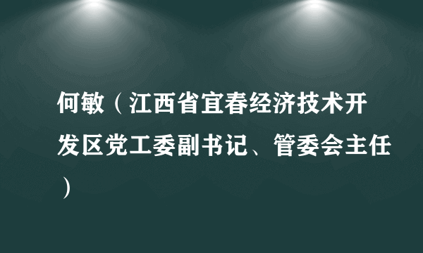 何敏（江西省宜春经济技术开发区党工委副书记、管委会主任）