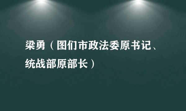 梁勇(图们市政法委原书记、统战部原部长)