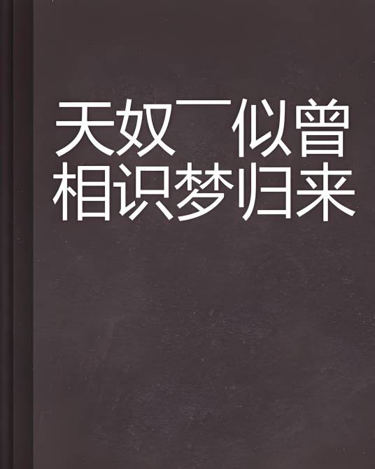 天奴——似曾相识梦归来