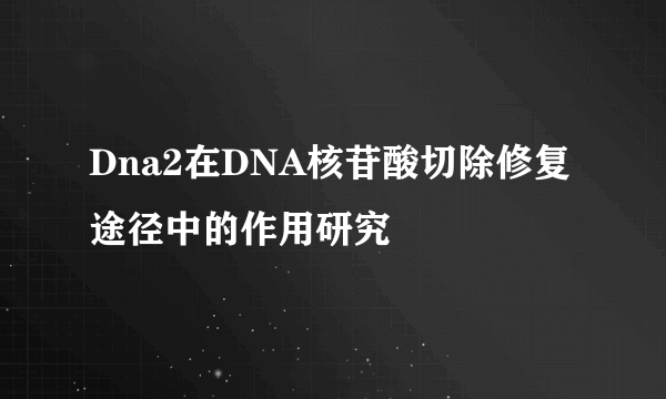 Dna2在DNA核苷酸切除修复途径中的作用研究