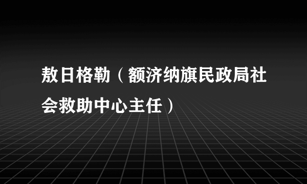 敖日格勒(额济纳旗民政局社会救助中心主任)