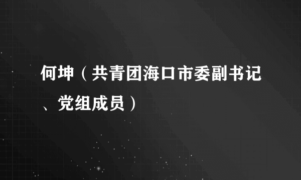 何坤（共青团海口市委副书记、党组成员）