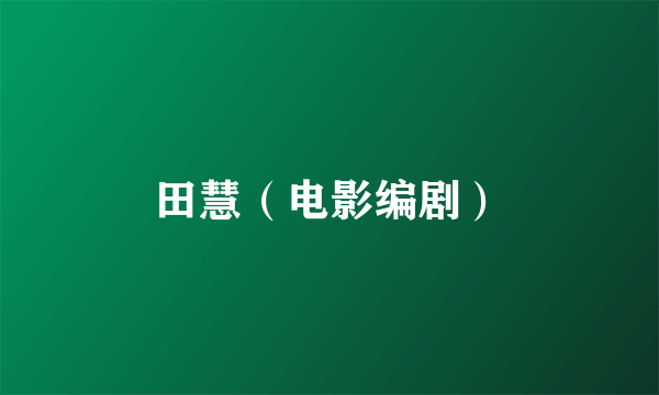 田慧（电影编剧）