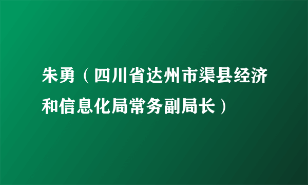 朱勇（四川省达州市渠县经济和信息化局常务副局长）