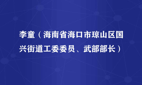 李童（海南省海口市琼山区国兴街道工委委员、武部部长）